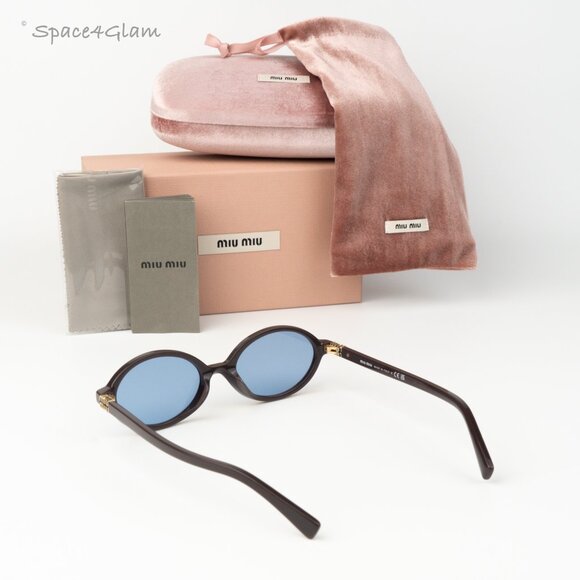 Miu Miu REGARD Women Sunglasses Moka Blue MU04ZS 22C60O NEW AUTHENTIC main image 4